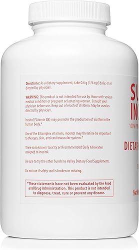 Miniatura 2 de Sunshine Valley Super inositol, suplemento dietético en polvo de vitamina B8, suplemento natural de fertilidad de SOP, equilibrio hormonal y apoyo