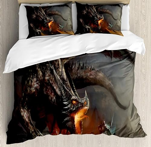 Miniatura 589 de Ambesonne Juego de funda de edredón de brújula, ilustración de mapa del mundo, marinero marítimo, equipo de vida monocromático, juego de ropa