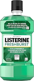 Listerine Freshburst Antiseptic Mouthwash for Bad Breath, Kills 99% of Germs That Cause Bad Breath & Fight Plaque & Gingiv...