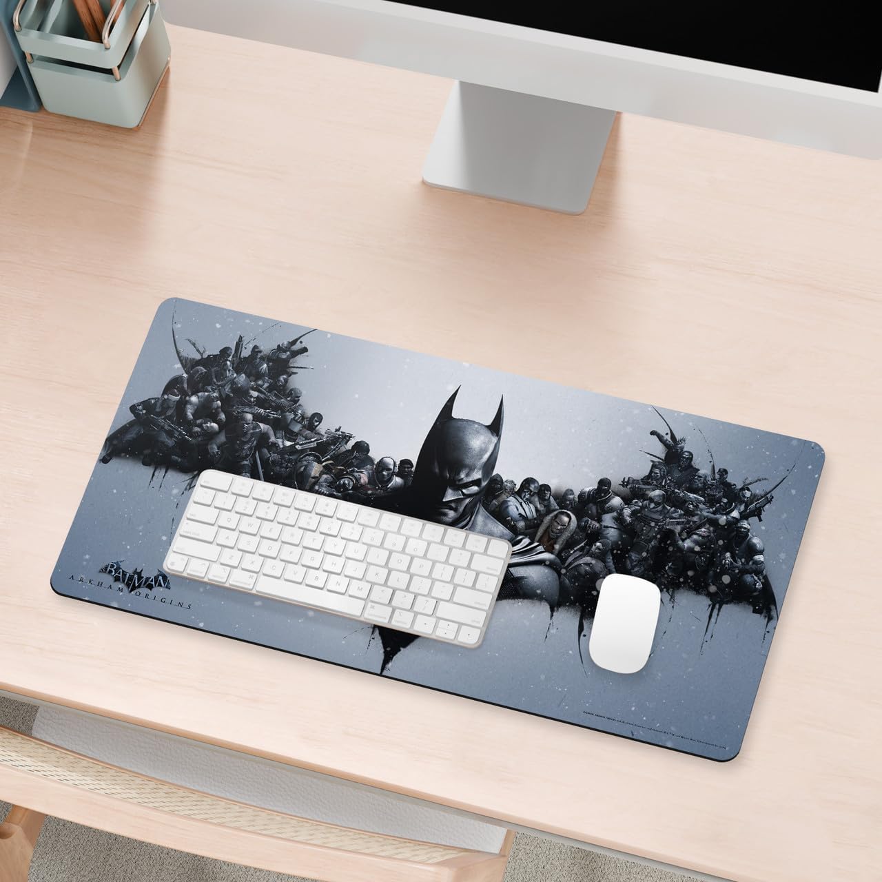 Head Case Designs Officially Licensed Batman Arkham Origins Logo Key Art 23.62 x 11.81 x 0.12 inches (600 x 300 mm) - L Gaming Office Desk PC Keyboard Mouse Mat Pad