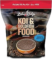 Blue Ridge Koi Fish Food 5lb Mini Growth Formula - Premium Floating Pellets for Small Koi & Goldfish, Pond Fish Food Boosts Growth & Immunity