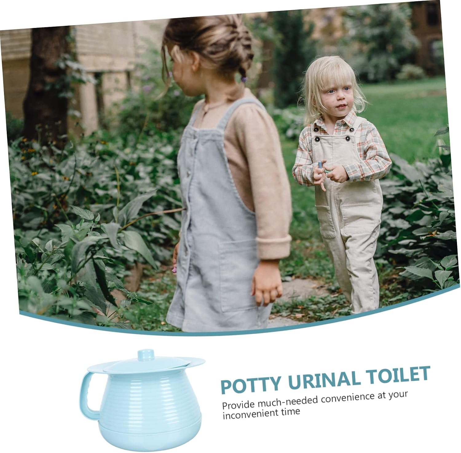 1Pc Portable Spittoon with Lid Handheld Chamber Pot for Adults Urine Storage Pot Urinal Pan for Home Use Convenient Adult Potty Solution