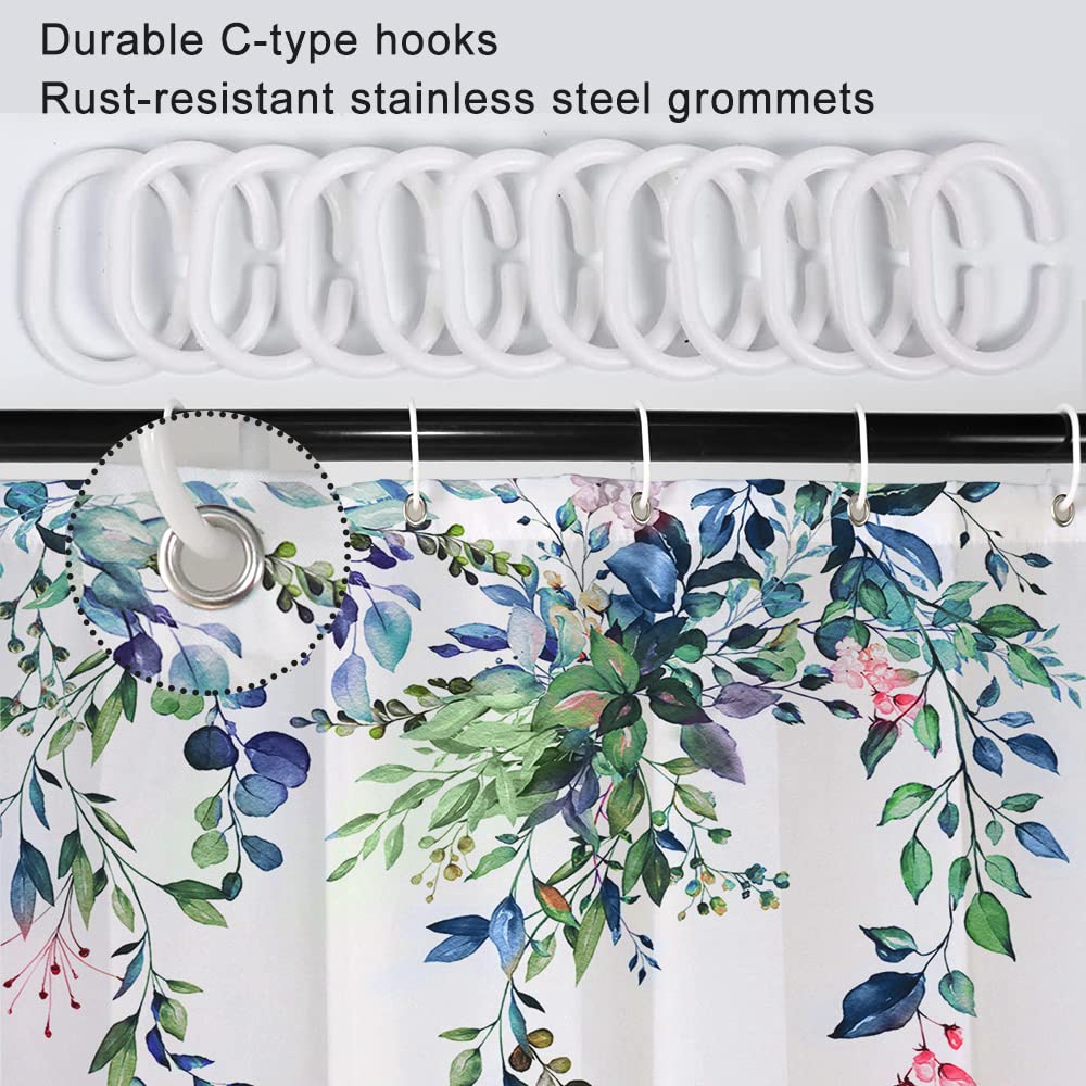 Ruelvth Rideau de douche en polyester imperméable avec crochets Motif