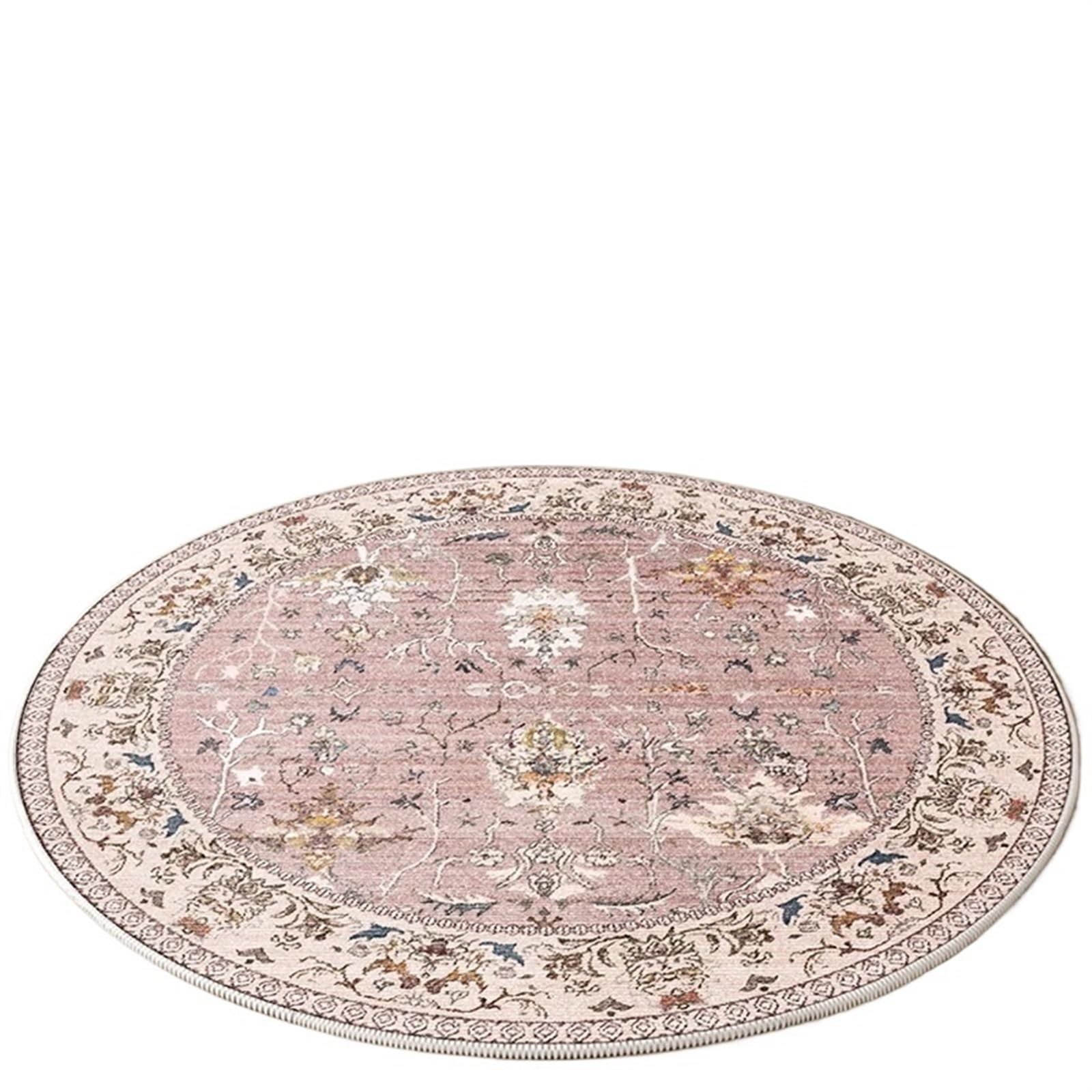 Tapis rond artistique grand format pour réchauffer les sols froids