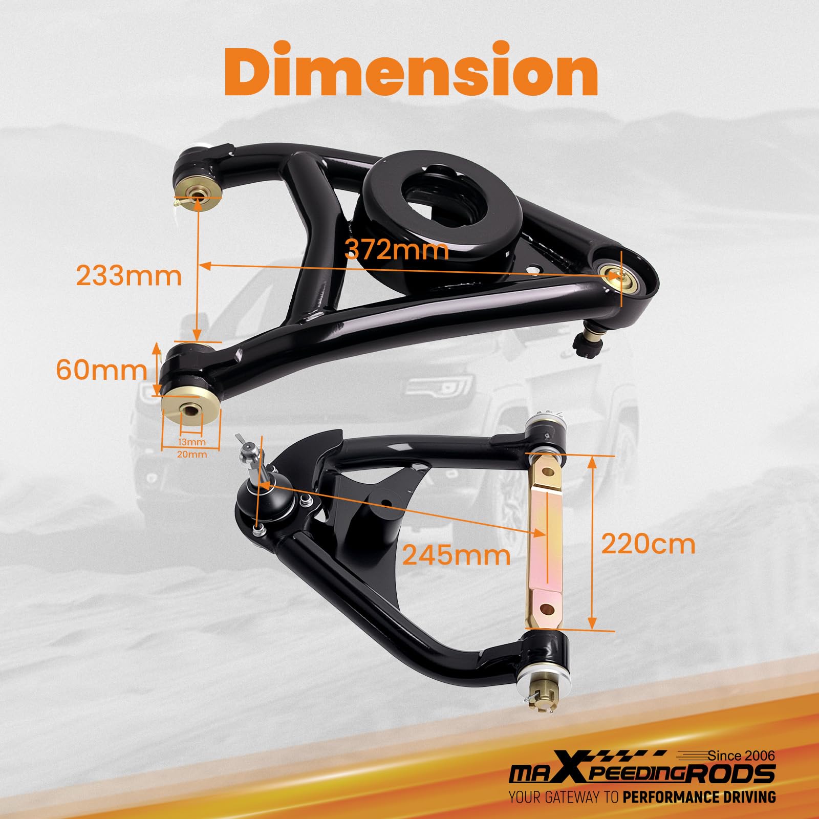 maXpeedingrods Wzmocnione wahacze rurowe (górne i dolne) do Chevroleta Malibu 1964–1972