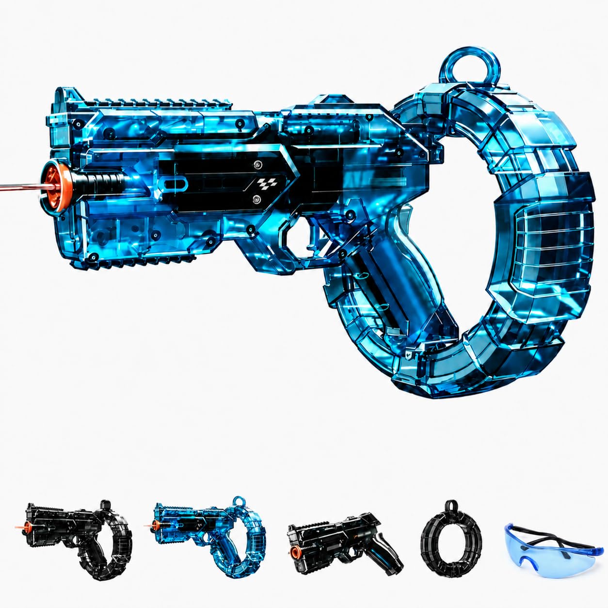 Mechanical Transforming Electric Water Blaster, LED Strobe Long Range