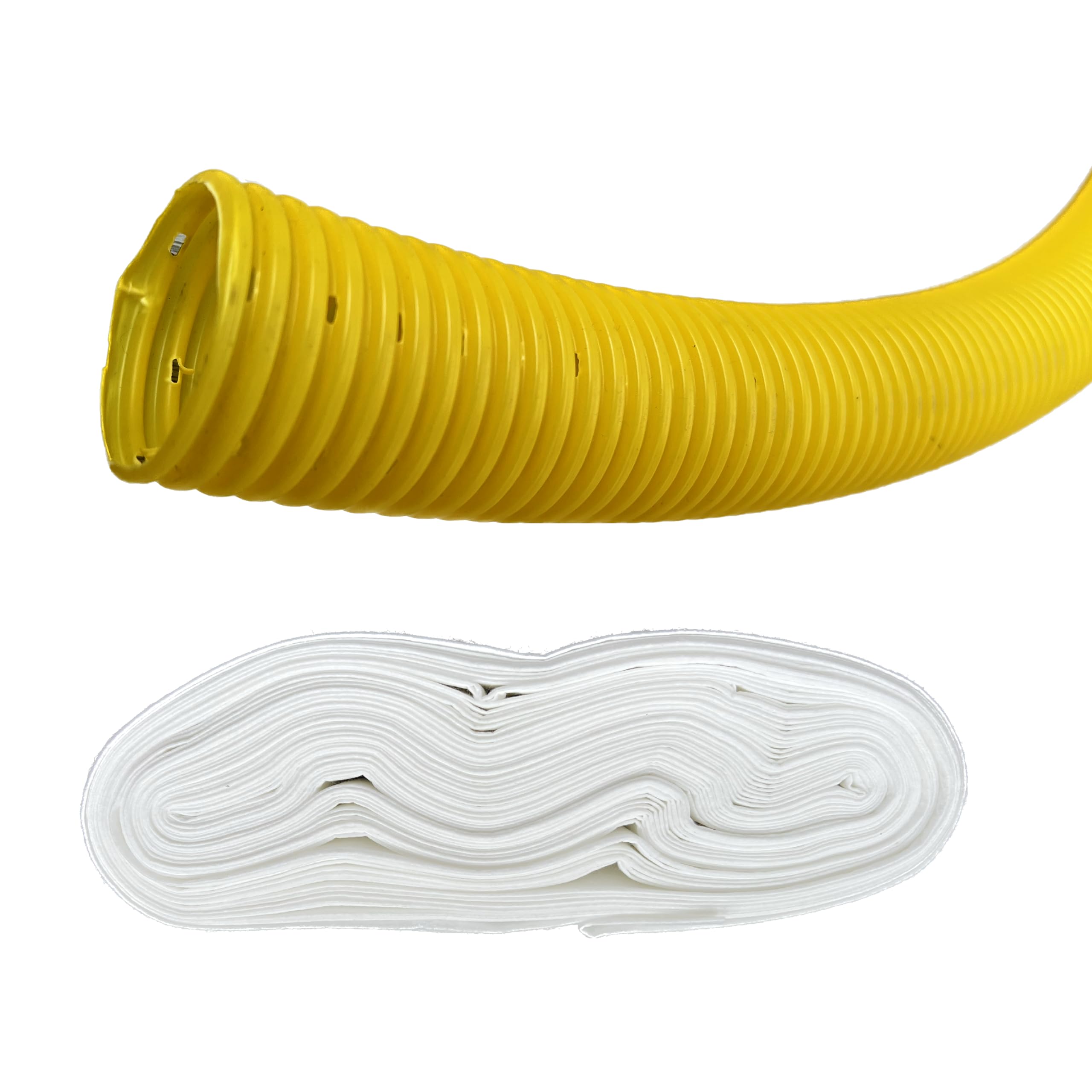 Tuyau de drainage DN50 25 m perforé avec tuyau filtrant géovlies - Jaune PVC-U - Système de drainage - Tuyau de drainage