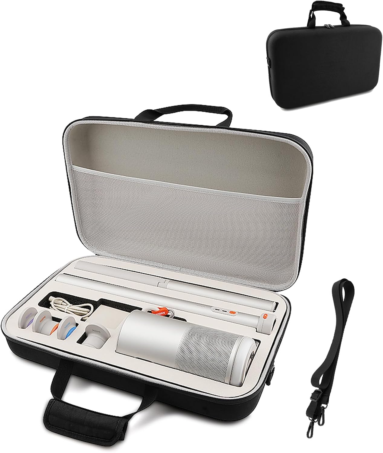 Carrying Case for MoGo 4 Projector, Waterproof & Shockproof Hard Travel Bag with Shoulder Strap & Handle, MoGo 4 Protective case for Projector, Charger, Stand and Accessories