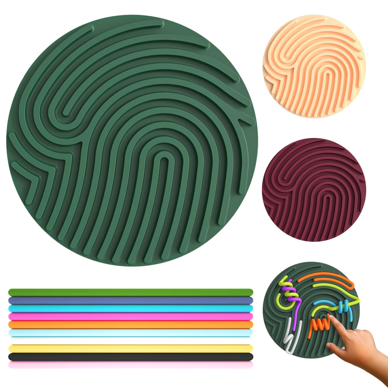 BPTZYLN 1 Pcs Push Peel Sensory Board 10 Colored Silicone Wires Ength 17-18cmFine Motor Skills Activities Sensory Activity Board Silicone for Kids Fidget Toy GiftRandom Color