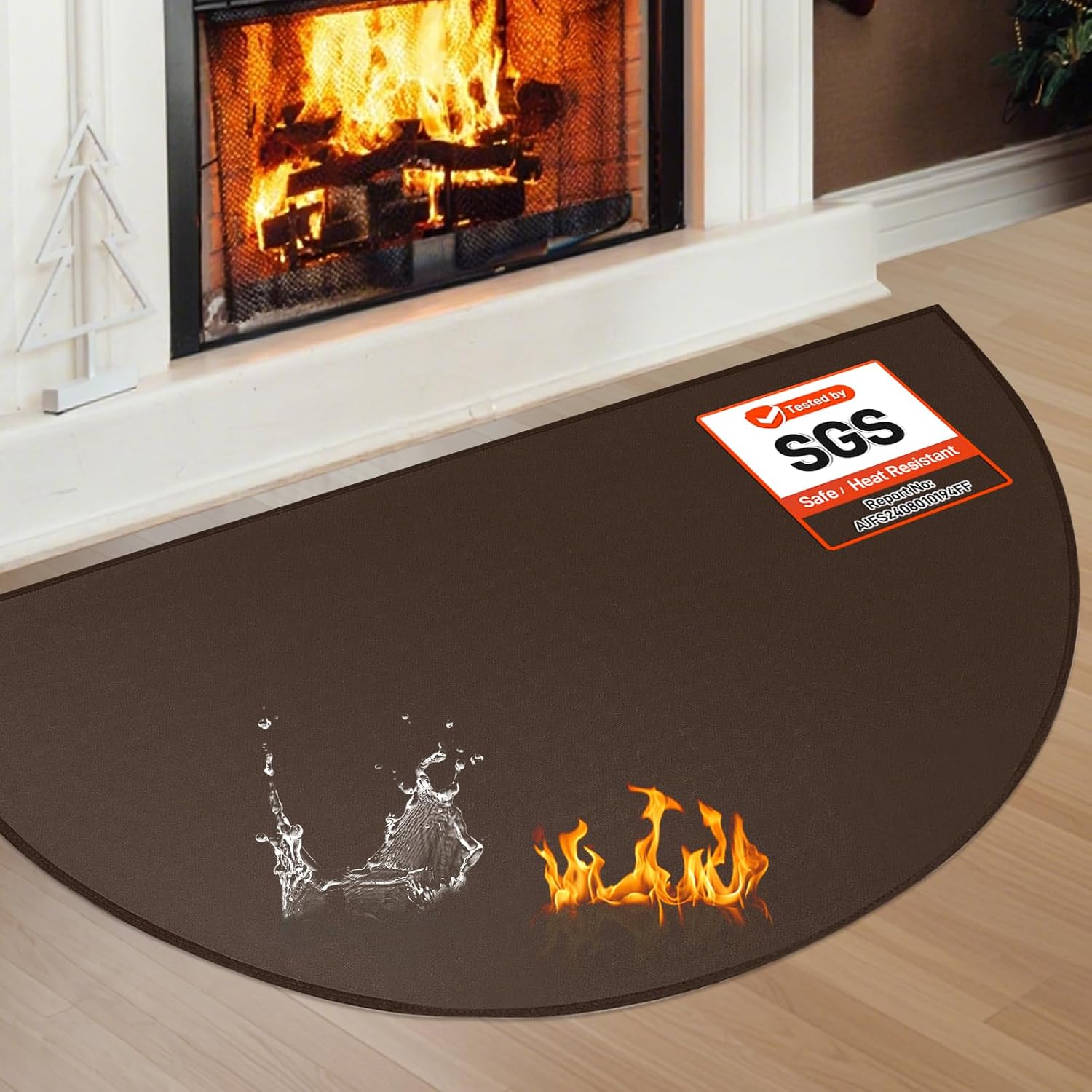 Fireplace Mat Fireproof, 2'8'' x 4'11'' x 0.04'' Fireplace Rugs Fire Resistant, Hearth Pads for Wood Stove Fireplace Indoor Outdoor, Thin Hearth Rug Protects Floors Carpets from Sparks Embers, Black