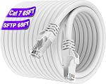 Chat 7 Câble Ethernet 500ft (20 RJ45), Extérieur et intérieur, SFTP Chat 7 Câble triple blindé, haute vitesse 10Gbps 600Mhz, LLDPE, Imperméable, Sépulture directe, UV Résistant, LAN, Réseau, Internet, Cat7 500ft