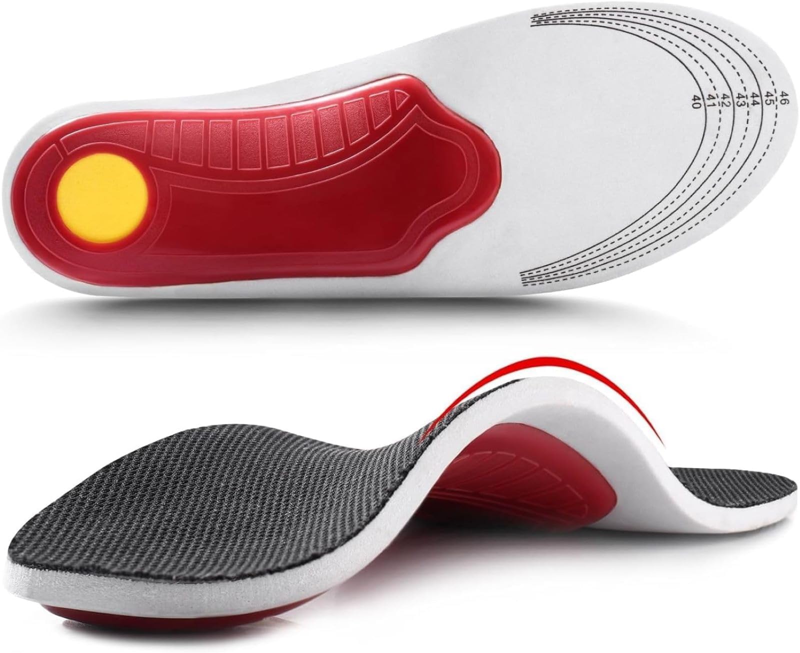 Lonimia Insoles Arch Support, High Arch Support Shoe, PU Material EVA Foam Base Sturdy Stable Comfortable Breathable Practical Portable Insole, Suitable For Sport Shoes, Boots, Casual Shoes Etc