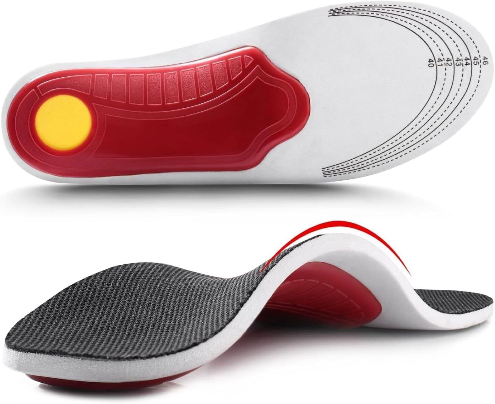 Lonimia Insoles Arch Support, High Arch Support Shoe, PU Material EVA Foam Base Sturdy Stable Comfortable Breathable Practical Portable Insole, Suitable For Sport Shoes, Boots, Casual Shoes Etc