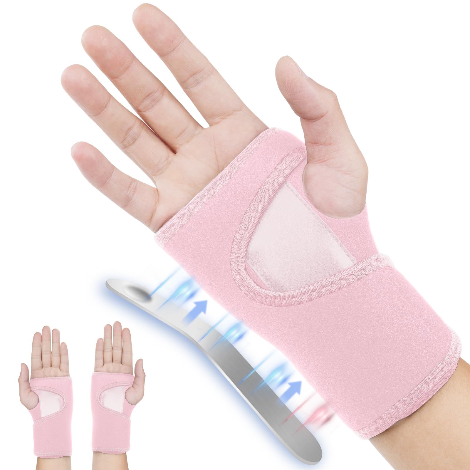 ACWOO Wrist Support Splint Brace, Adjustable Wrist Strap Carpal Tunnel Compression Splint Relieves Wrist Pain, Sprains, Tendonitis and Joint Pain, Breathable Wrist Brace Provides Wrist Support (Right)