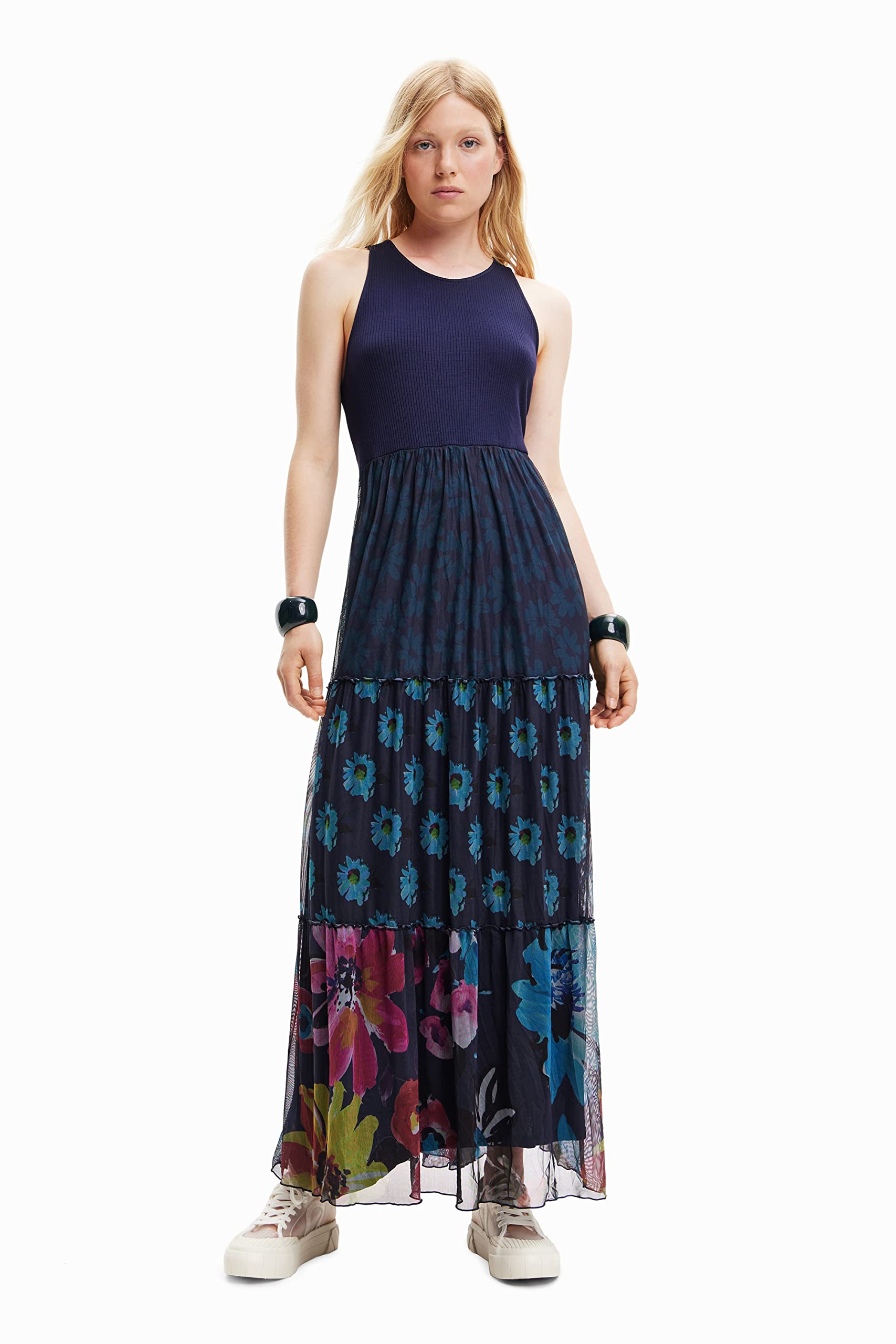 Desigual Vestido de Mujer, Azul, XXL