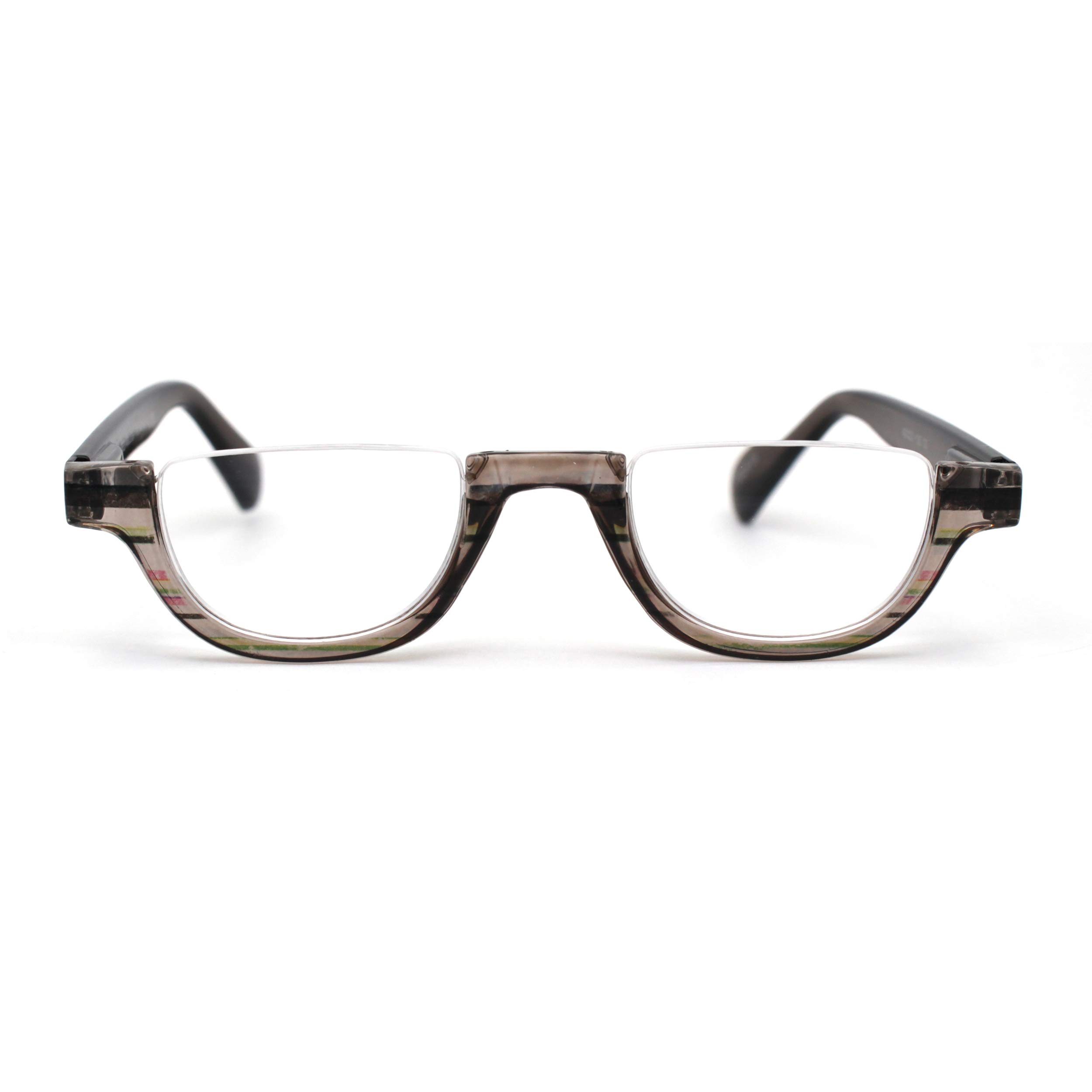 SA106Womens Plastic Upside Down Spring Hinge Crop Top Reading Glasses