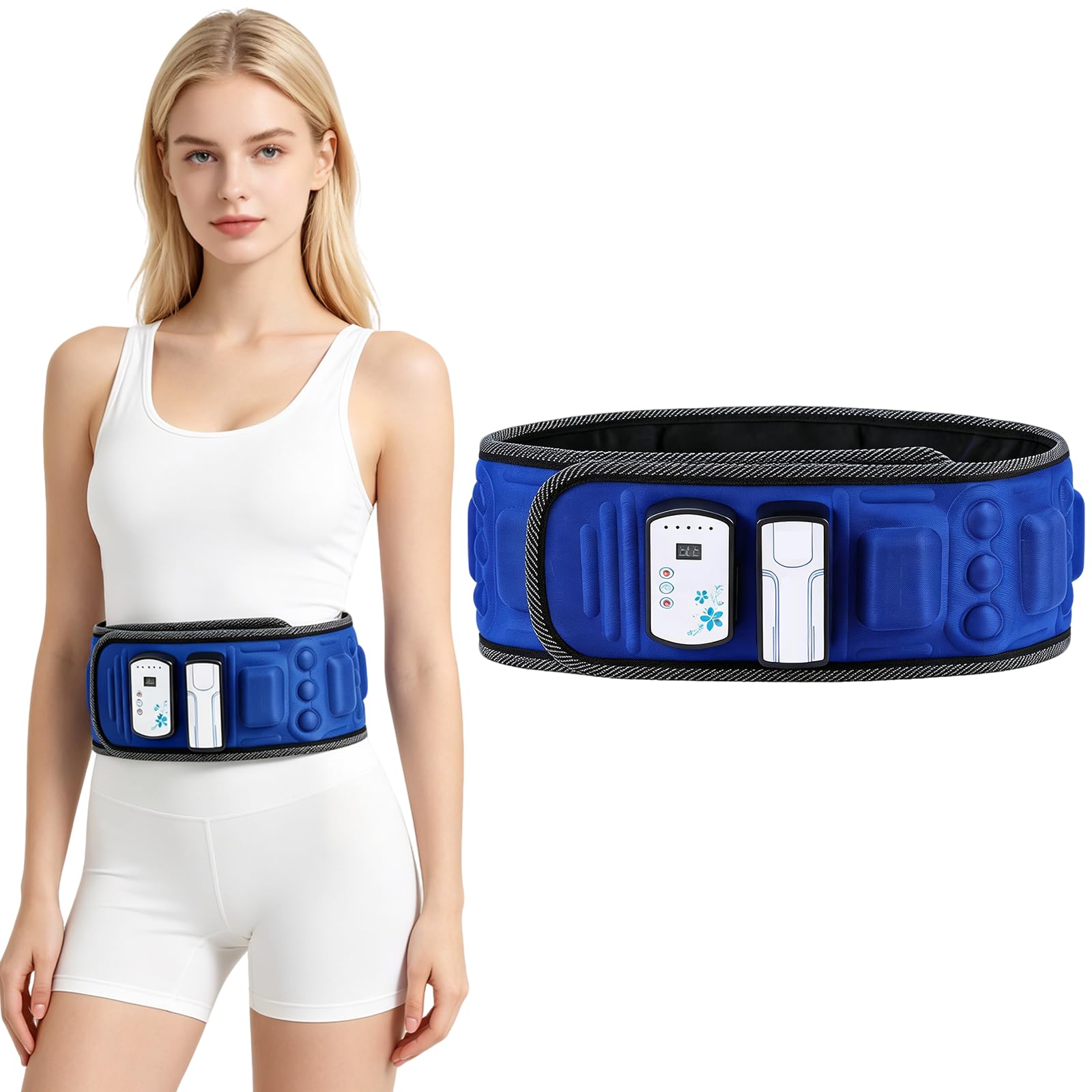 BRGD Elektrische Taillenmassage, Bauch Abnehmen Fitness-Massagegürtel mit 5 Motoren & 33 Magneten Elektrische Taillenmassage für Körperformer und Trainer