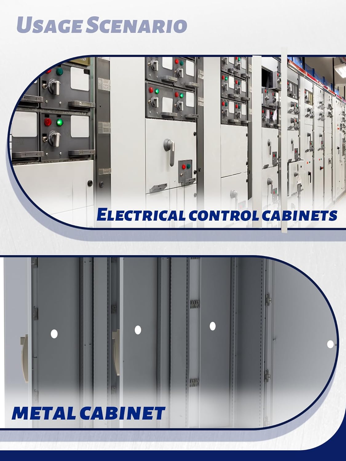 Examples of punched holes in electrical control cabinets and metal cabinets
