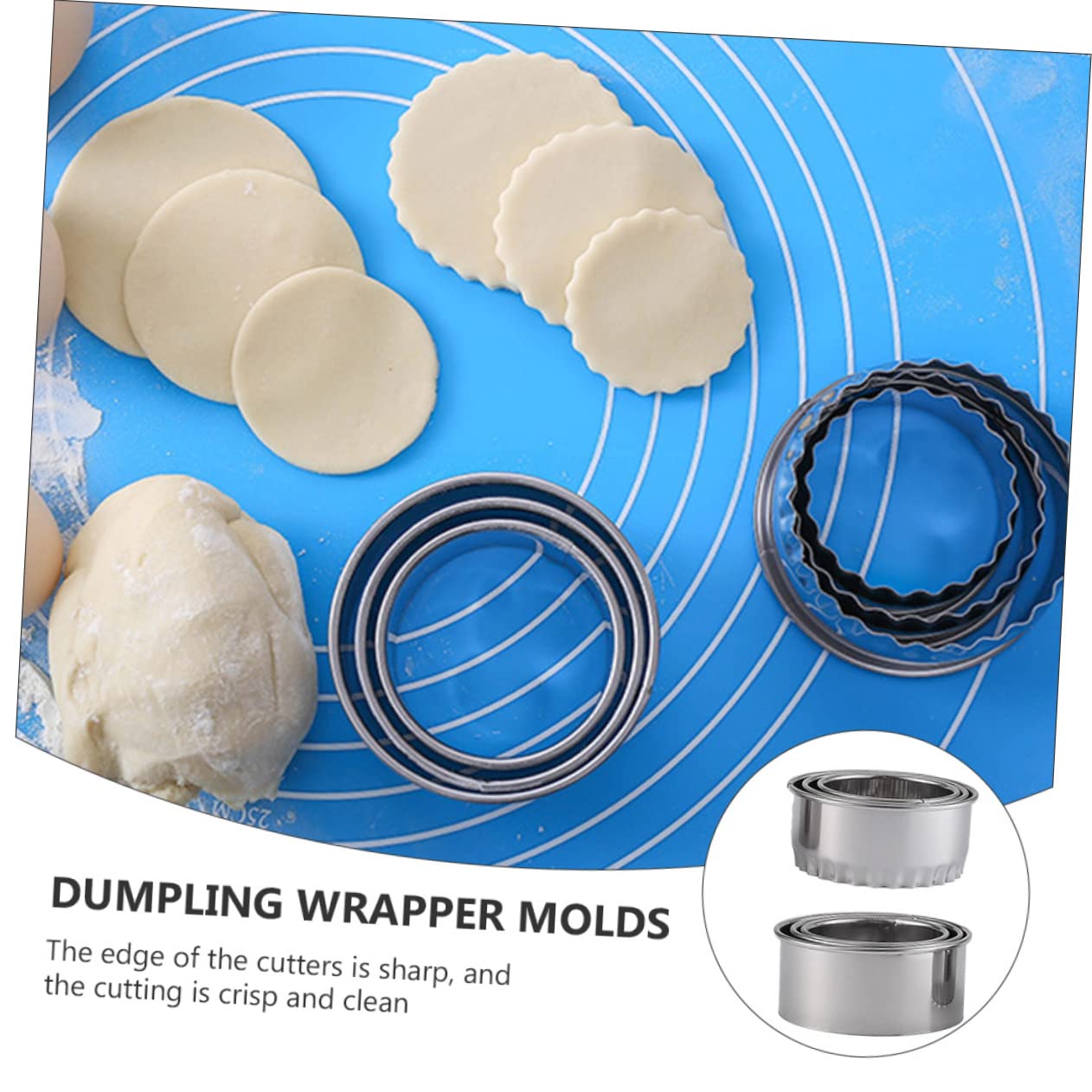 CATIEBYE 18pcs Stainless Steel Dumpling Wrapper Molds Set Creative Wonton Cutter Set Fluted Edges for Dumpling Making