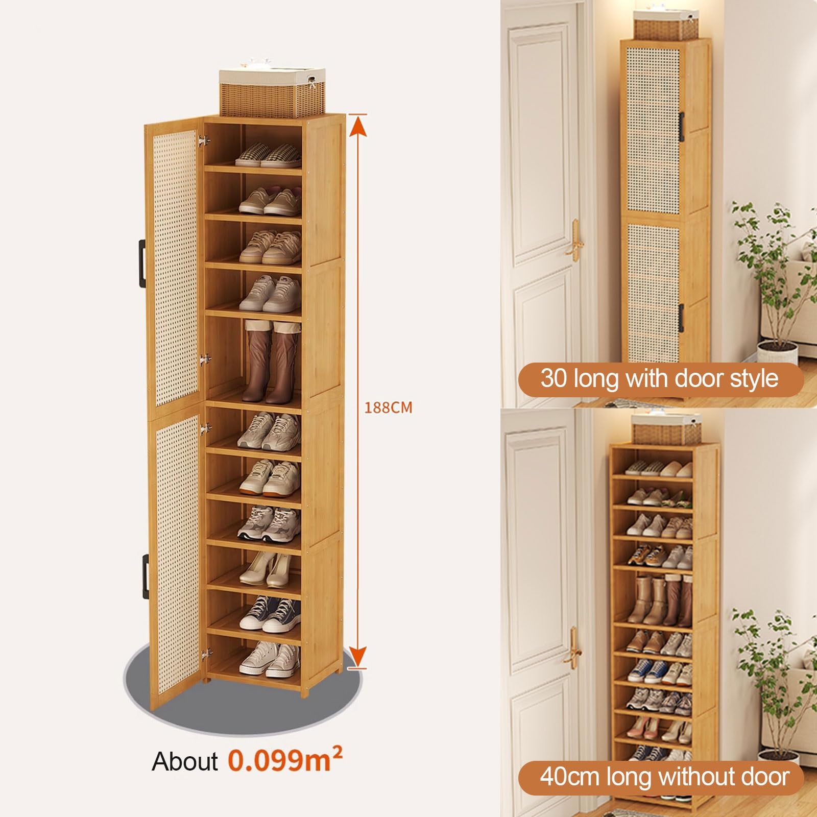 Amazon｜シューズラック11段 玄関収納ラック 幅約30×奥行33×高さ188cm