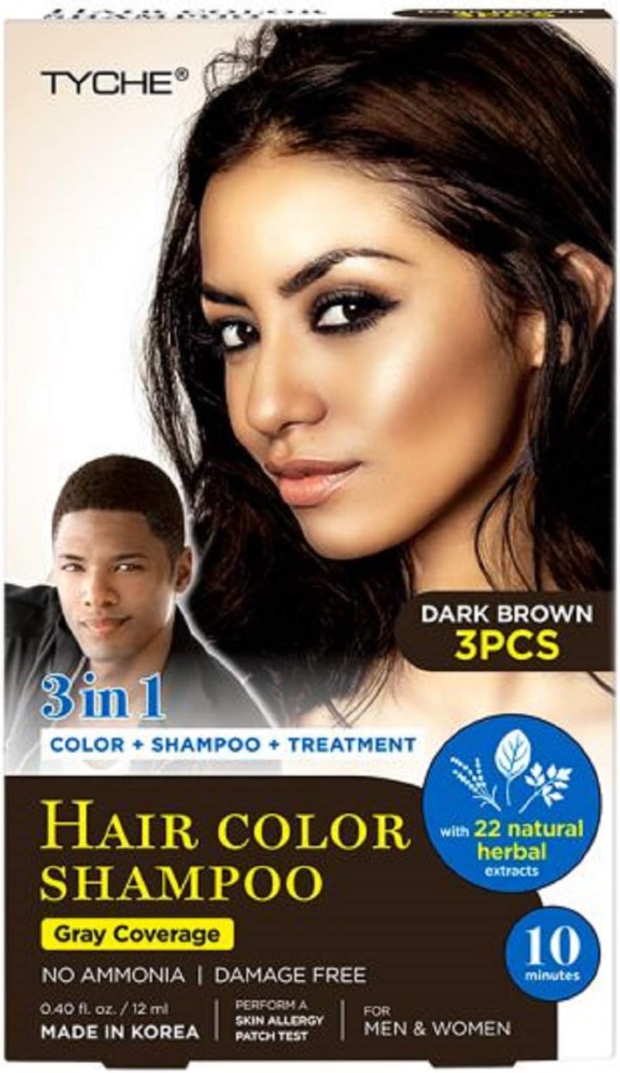 TYCHE Hair Color Shampoo (DARK BROWN)