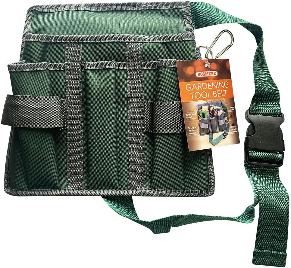 Bosmere N543 4-Pocket Pruner Tool Belt, Fits Waist from 32-Inch to 44-Inch, Green with Red Piping