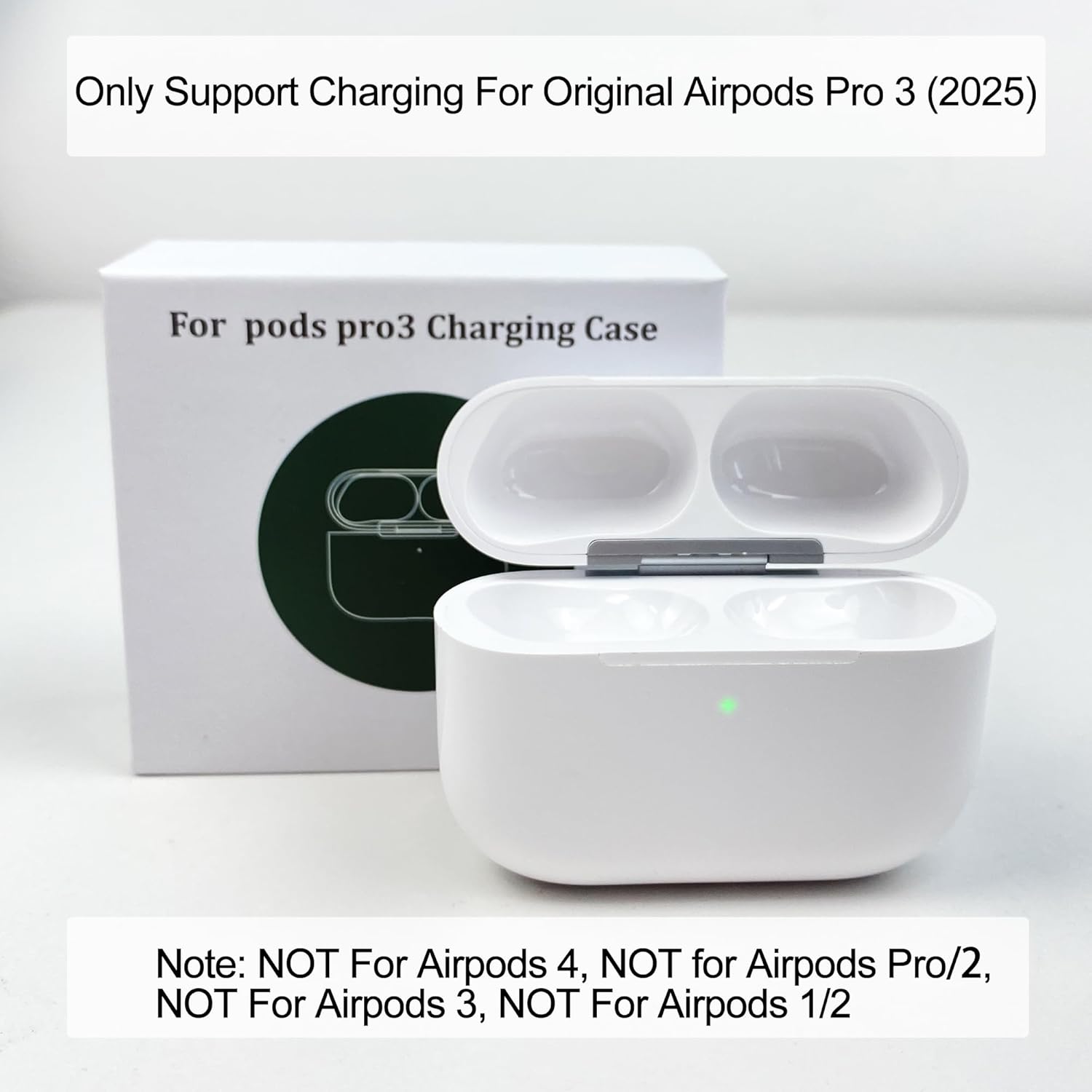 Wireless Charging Case Compatible with AirPods Pro 3(2025) | USB-C Port | Charger Case Replacement for AirPods Pro 3 New Released | with Bluetooth Pairing Sync Button | Earphones Not Included