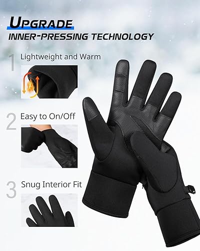Miniatura 2 de ATERCEL Winter Gloves Men Women, Waterproof Cold Weather Gloves for Women Men, Touchscreen Gloves for Running, Driving, Cycling, Skiing, Skating,