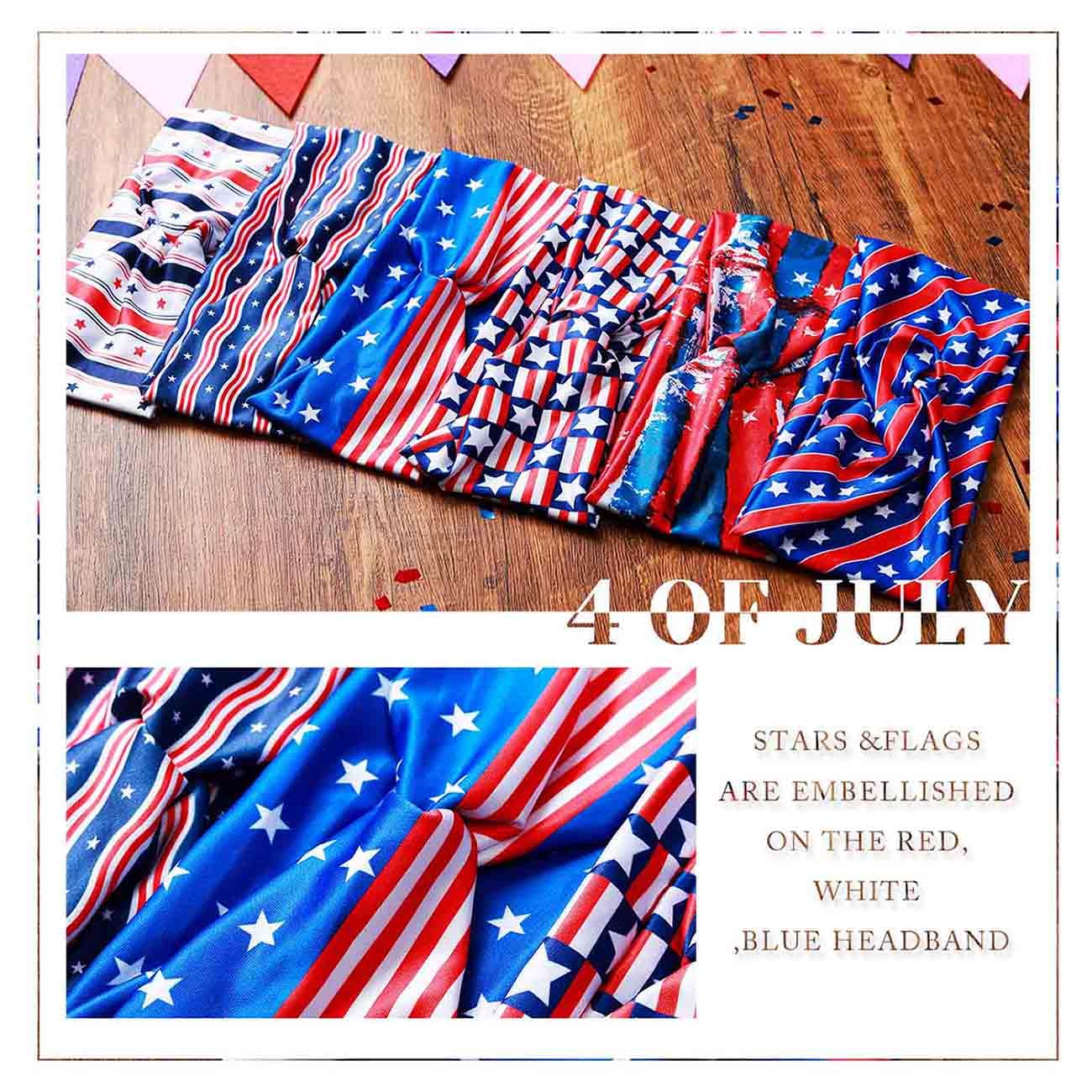 Embellished Headband with Flags and Stars PATRIOTIC HEADBANDS main image 3