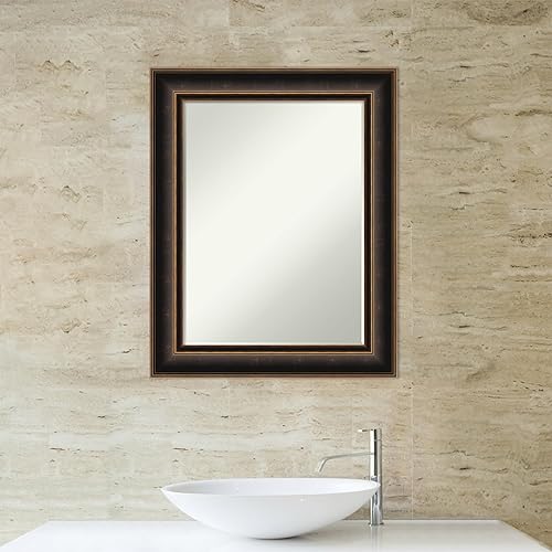 Miniatura 6 de Amanti Art Espejo de baño de madera, espejo de pared de bronce aceitado para usar como espejo de tocador de baño sobre el fregadero (29.75 x 23.75