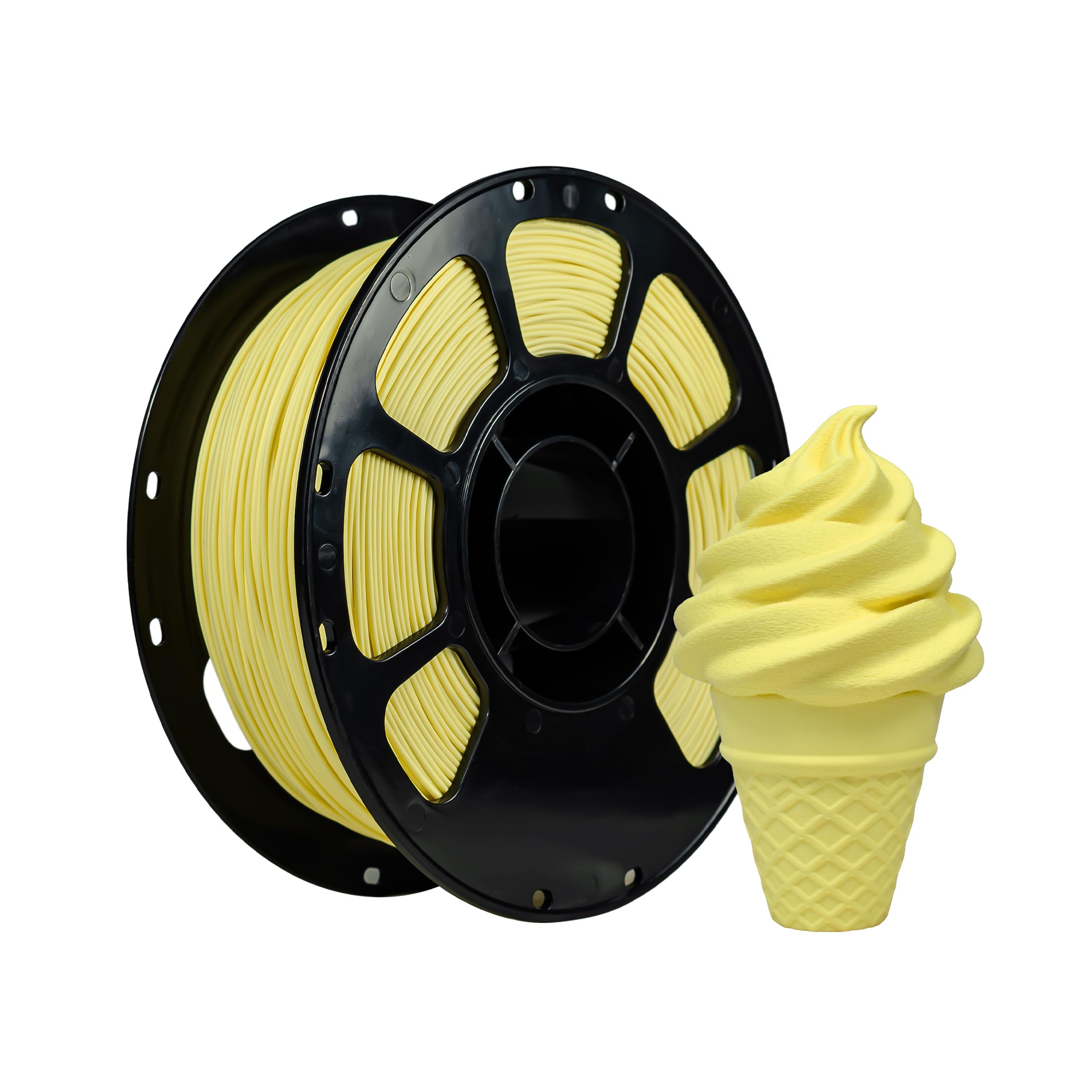 iBOSS Matte PLA Plus Filament Yellow 1KG, 1.75mm 3D Printer Filament Dimensional Accuracy +/- 0.02mm, 3D Filament 1kg Carboard Spool (2.2lbs) for Most FDM 3D Printers