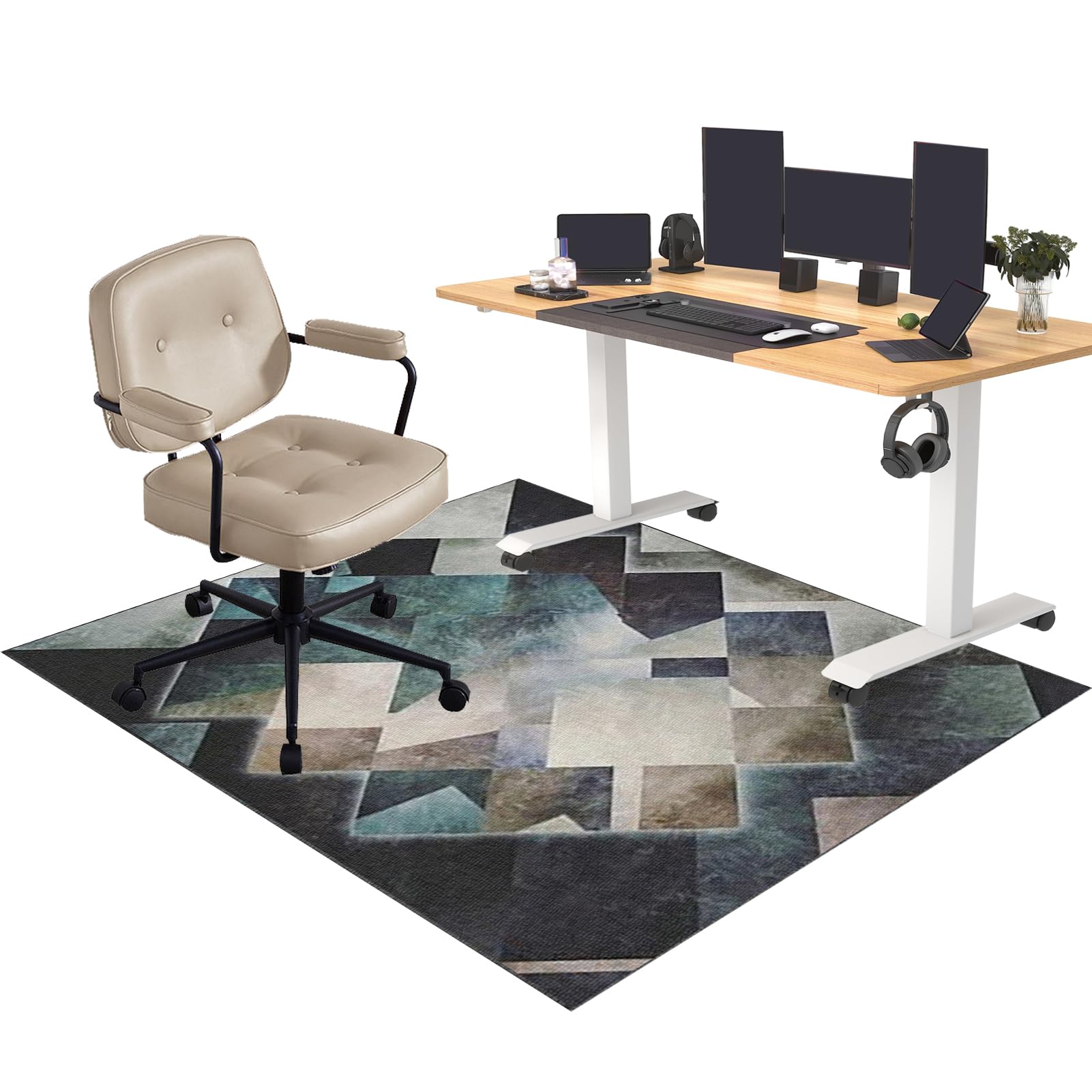 Tapis de Chaise pour Moquette et Parquet, Tapis de Protection de Sol, Tapis Chaise Gaming Antidérapant, Tapis protège-Sol pour Chaise de Bureau, Tapis Gaming Sol pour Sols durs 100 x 120 cm