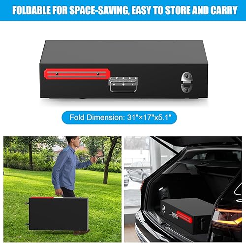 Vista 18 de LS'BABQ Carrito de mesa para horno de pizza para Ooni, Ninja Woodfire, soporte de parrilla Blackstone, carrito de parrilla al aire libre con ruedas