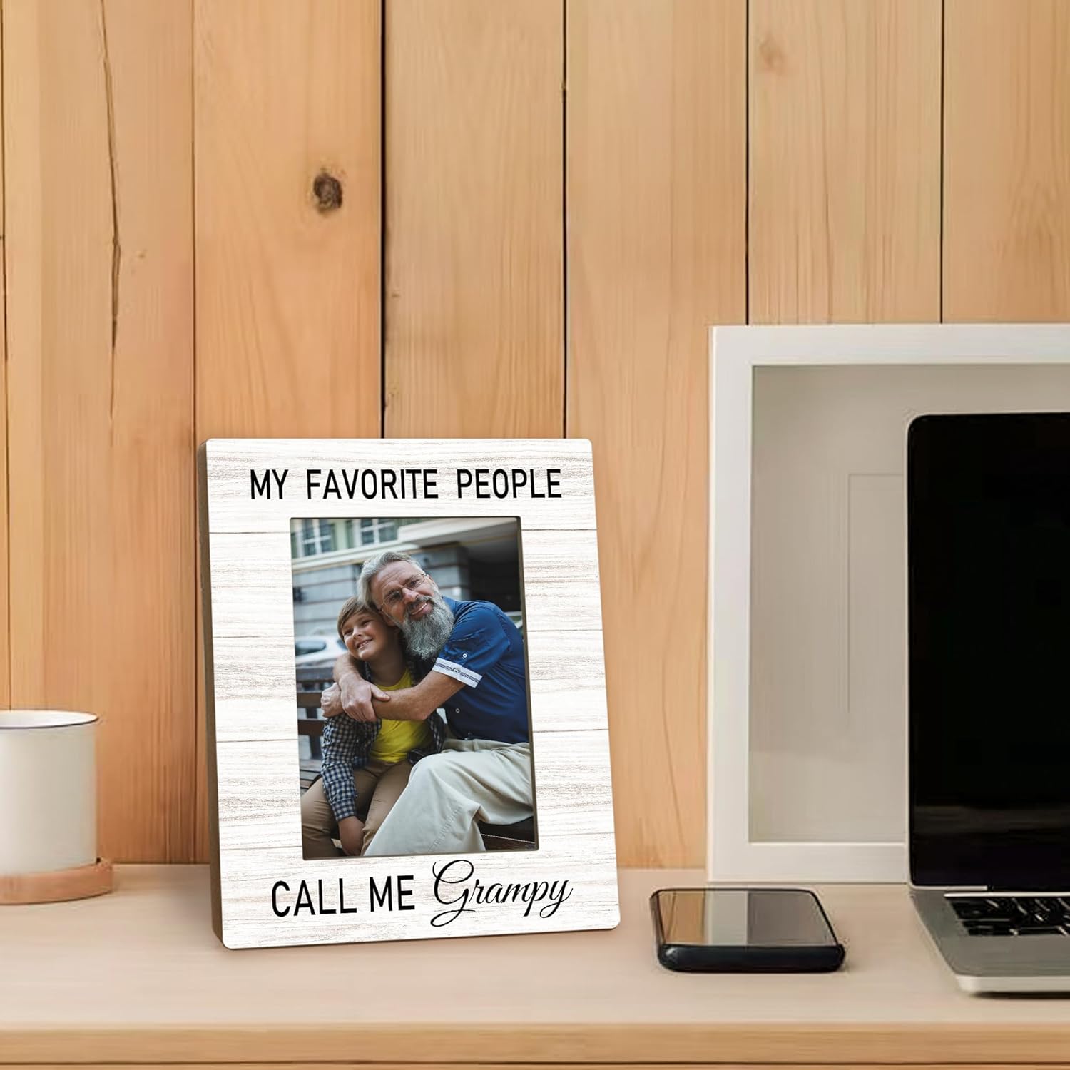 Fathers Day Grampy Picture Frames - Grandpa Photo Frame, Grandpa Grandfather Gifts for Father's Day Birthday from Grandkids, My Favorite People Call Me Grampy Picture Photo Frames for Bedroom Decor, 5x7 - Image 3