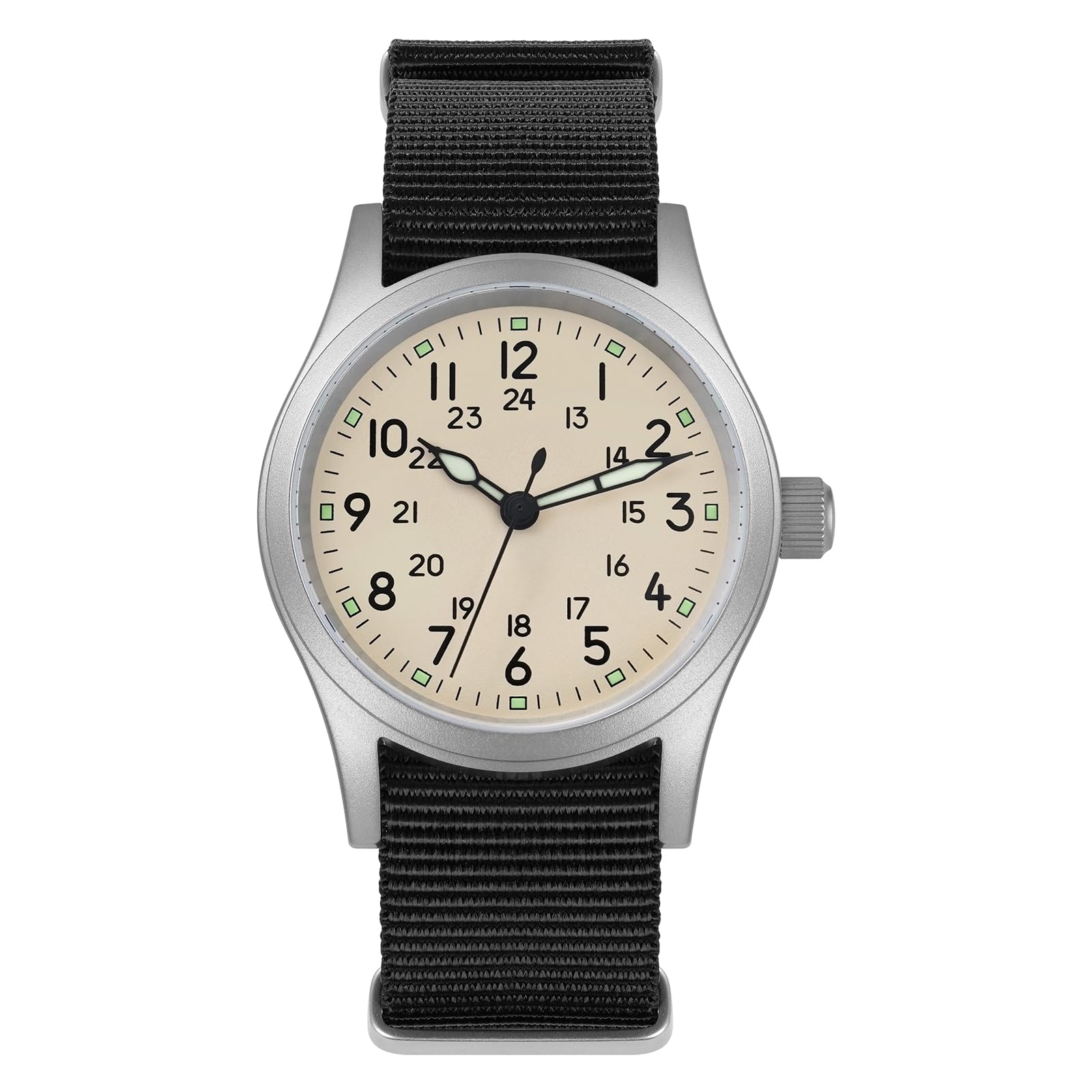 Militado ML05 38mm VH31 Quartz Watch - Domed Sapphire Crystal Field Watch C3 Super Luminous Retro Sweep Wrist Watch for Men 100M Waterproof — view 16