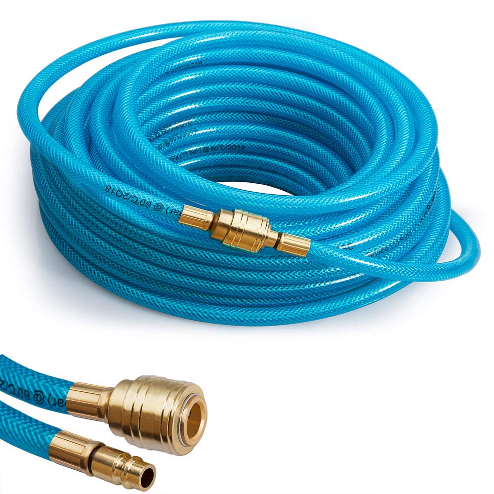Tuyau à air comprimé 10m résistant max 15 bar raccord rapide 1/4' épaisseur 3mm tuyau pour appareils pneumatiques bricolage atelier