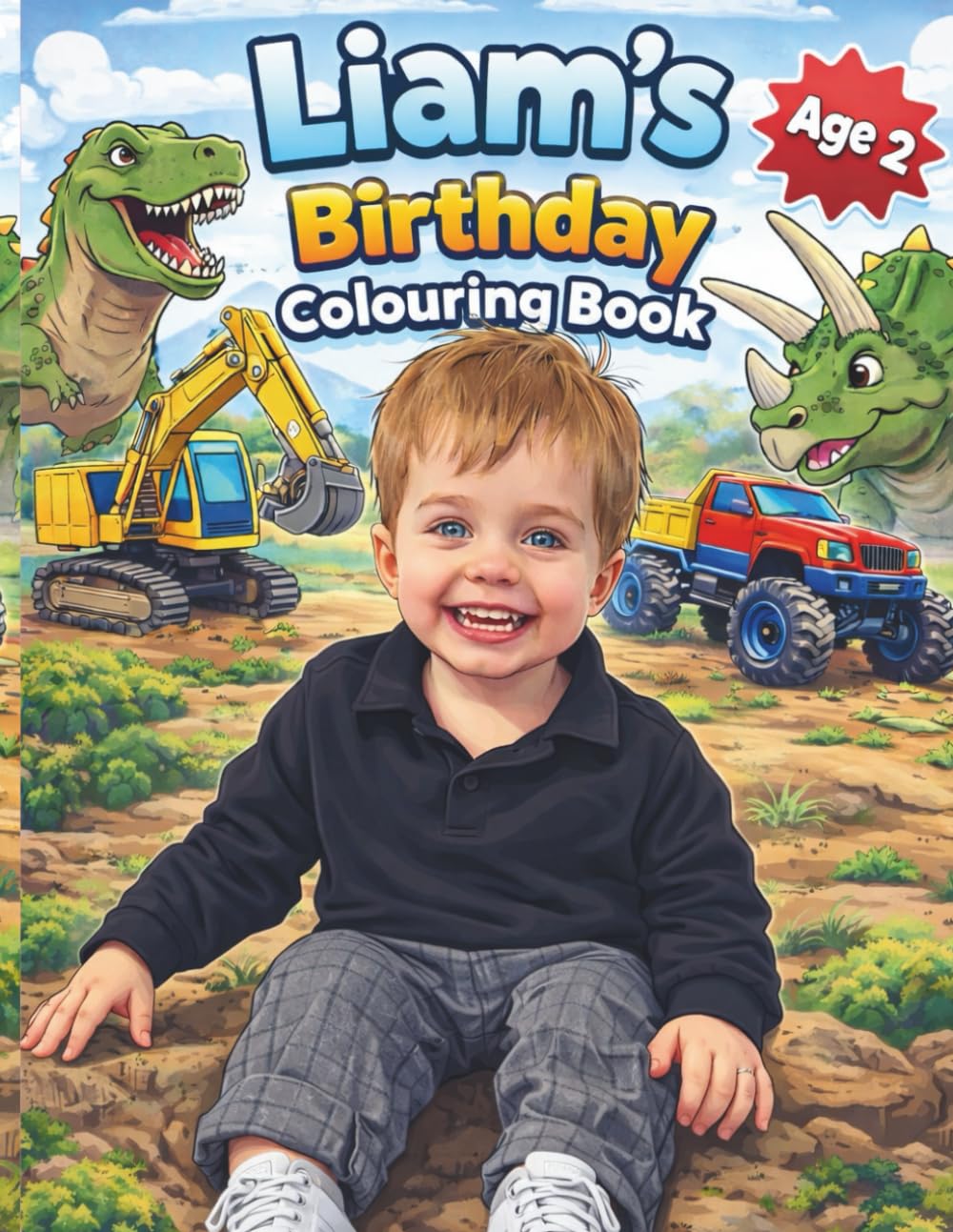 Liam Turns Two! A Birthday Coloring Adventure: A Personalized Birthday Coloring Book for 2 Year Old Boys | Cute Celebration Pages, Balloons, Cake & Fun Designs