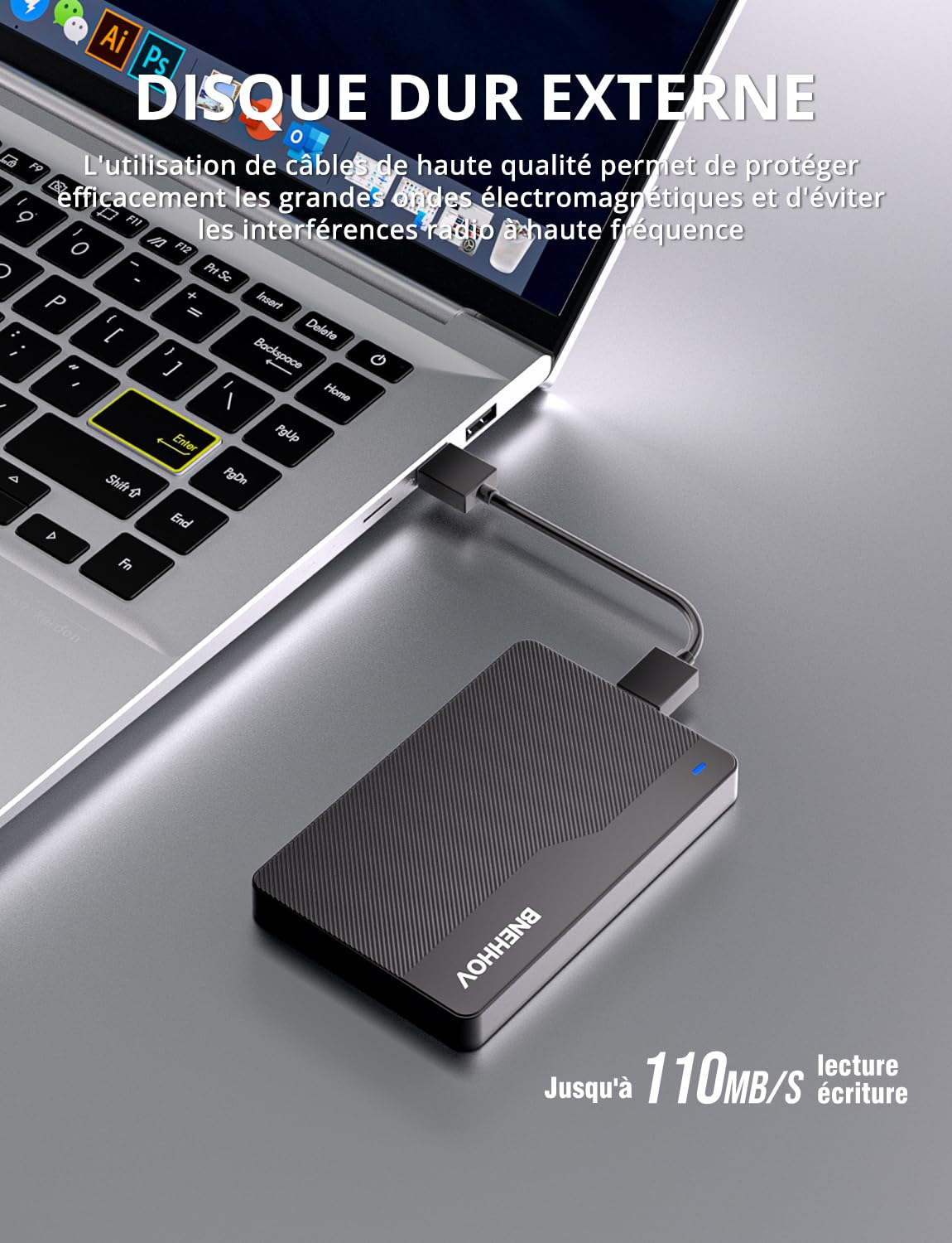 Disque Dur Externe Portable 500Go 2.5'' USB 3.0 HDD pour PS4 PC Mac Xbox