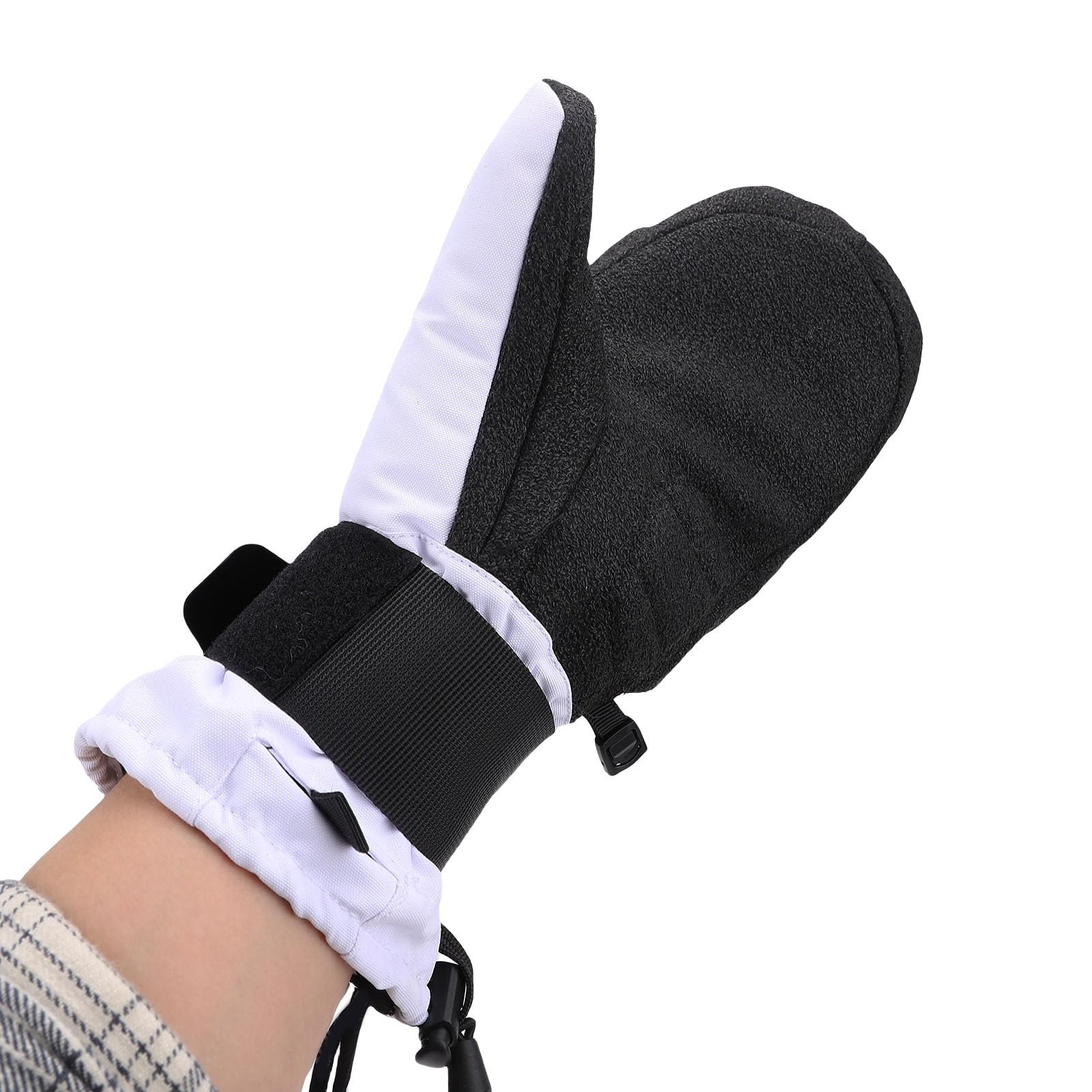 Diyeeni Manoplas de esquí para Hombre y Mujer, Mitones Cálidos para | de nieve resistentes al viento con palma antideslizante, acolchado que absorbe los golpes, correas de muñeca ajustables