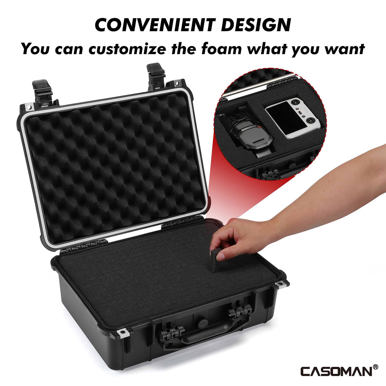 CASOMAN Funda rígida portátil Impermeable