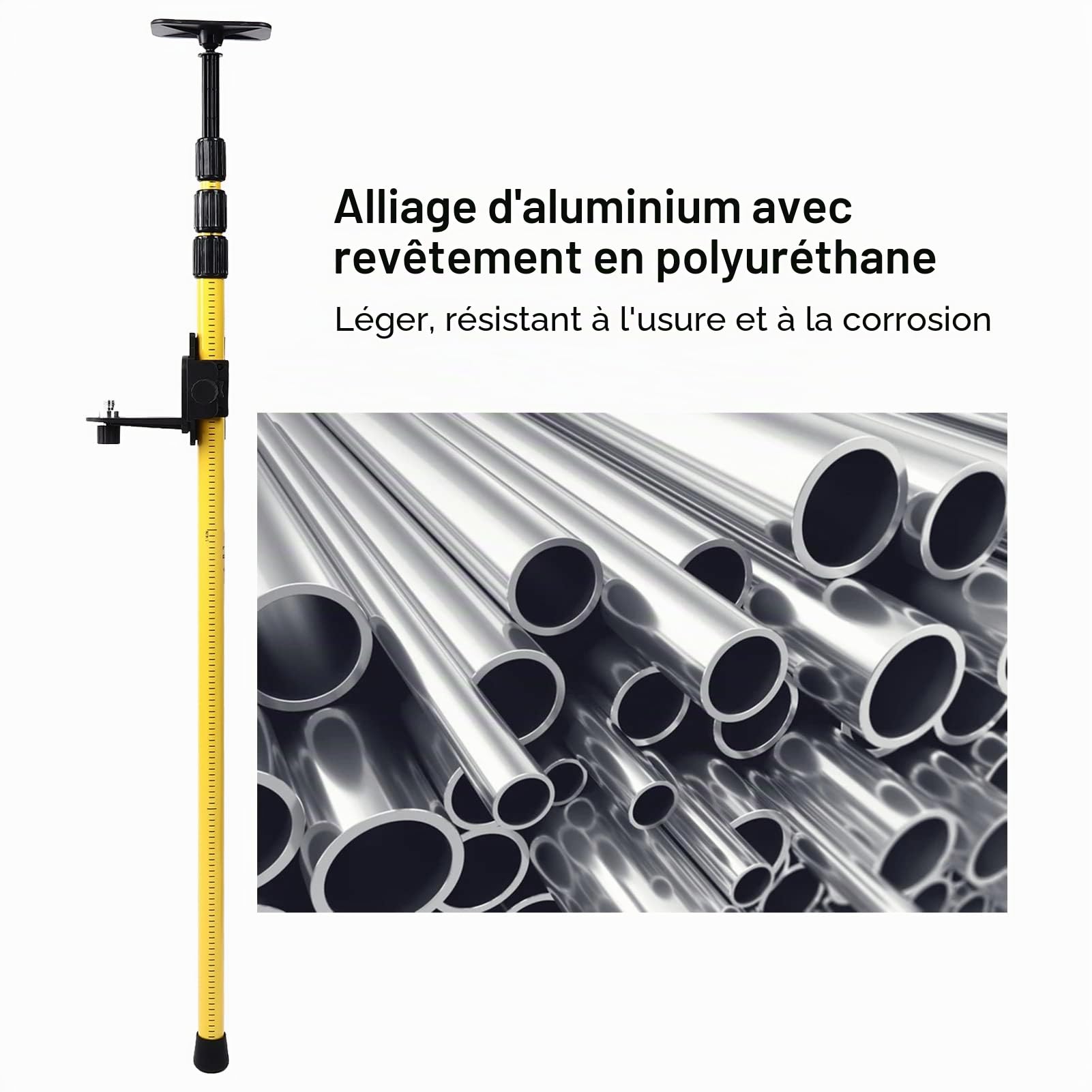 Tige télescopique, facile à monter Tige de montage télescopique Capacité de charge élevée avec table élévatrice pour s rotatifs et à lignes