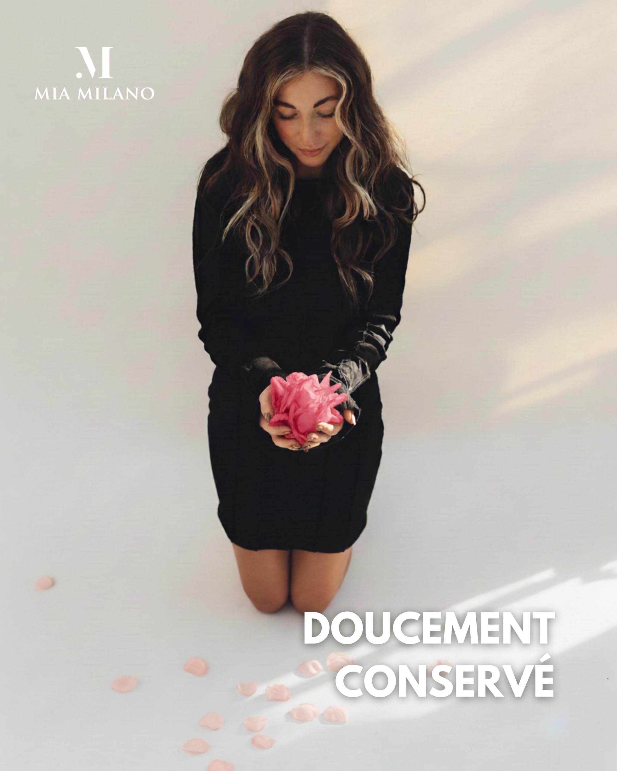 Mia Milano Pétales de Roses séchés Rose I 150 g Véritables pétales de Roses idéales comme décoration de Mariage I Cadeau Saint Valentin I Pétales conservés (3 Ans de Conservation)