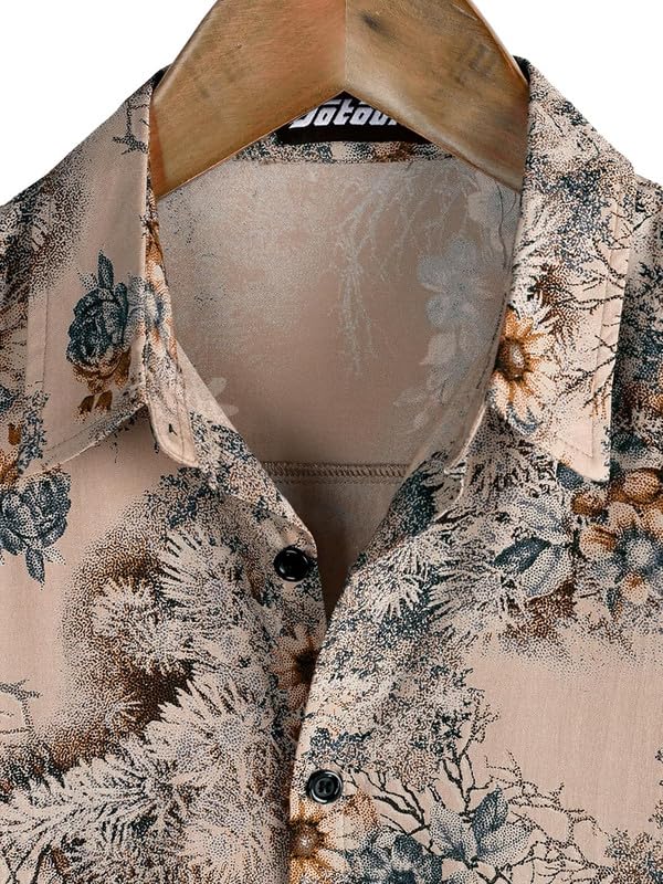 Image of Men's Multi-Coloured Floral Printed Shirt for man | Half Sleeve Cotton Shirt for Men | Summer Shirts for Men