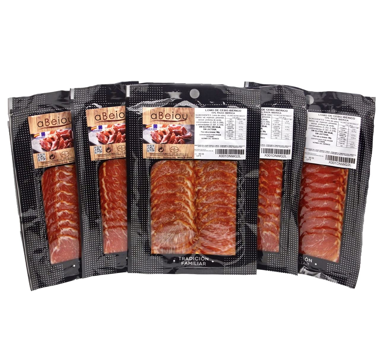 Chorizo Ibérico de Bellota Loncheado 50% Raza Ibérica 500 g (5×100 g) — Curación +16 Meses — Cert. Hycer — Guijuelo Salamanca — aBeiou — view 16