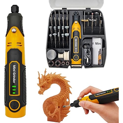 Resin Drill 3D Printed Resin Cured Sanding and Polishing Tool Kit, Mini Tepy-C Cordless Electric Rotary Sander with 57 Attachments for Drilling, Sanding and Polishing 3D Printed Resin Models