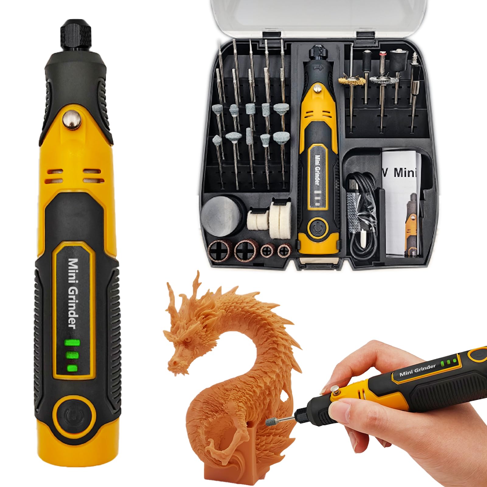 Resin Drill 3D Printed Resin Cured Sanding and Polishing Tool Kit, Mini Tepy-C Cordless Electric Rotary Sander with 57 Attachments for Drilling, Sanding and Polishing 3D Printed Resin Models-image-21
