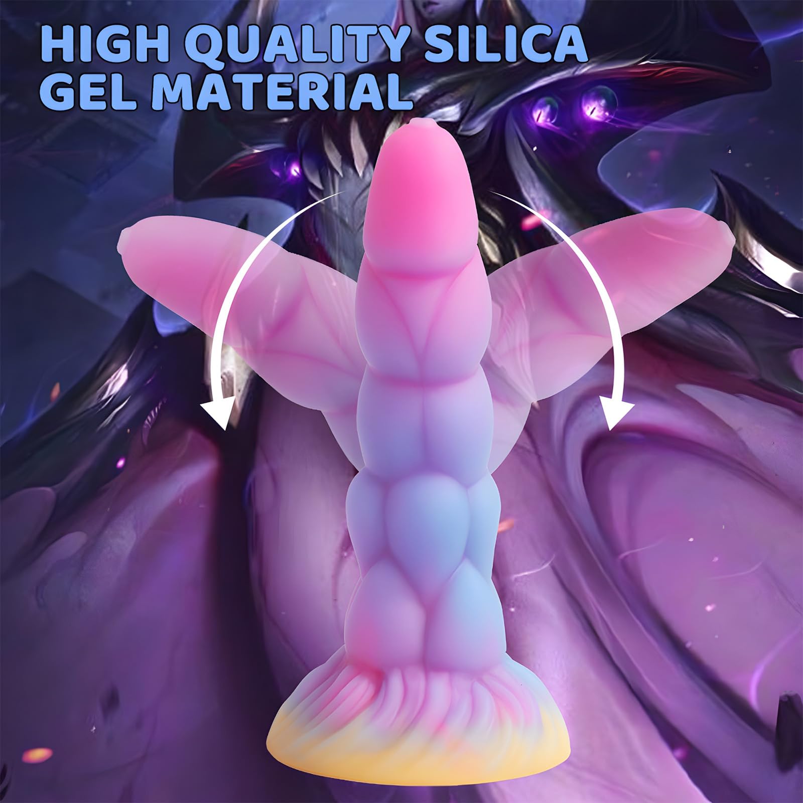 8.2" Realistic Dildo Monster Alien Dragon Dildo Luminou Glow in The Dark, Fantasy Dildo Silicone Knot Dildo Thick Dildo Creature Cocks Adult Toys for Women Men Wedding Gift