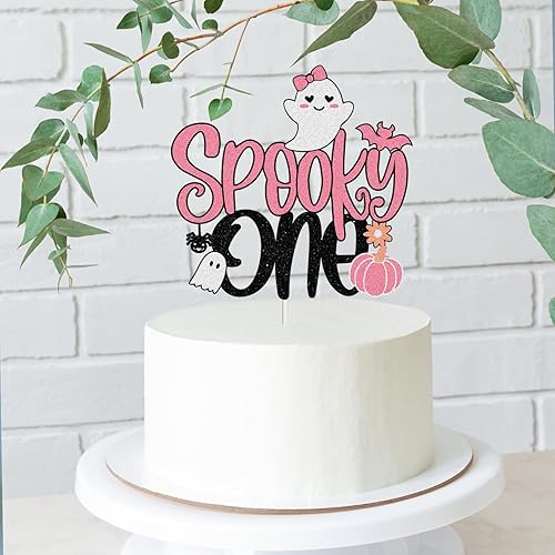 Miniatura 7 de Spooky One Halloween Happy 1st Birthday Cake Topper  Boo I'm One Spooky Ghost Pink Glitter Cake Topper  Little Boo Happy 1st Birthday Party for Girl