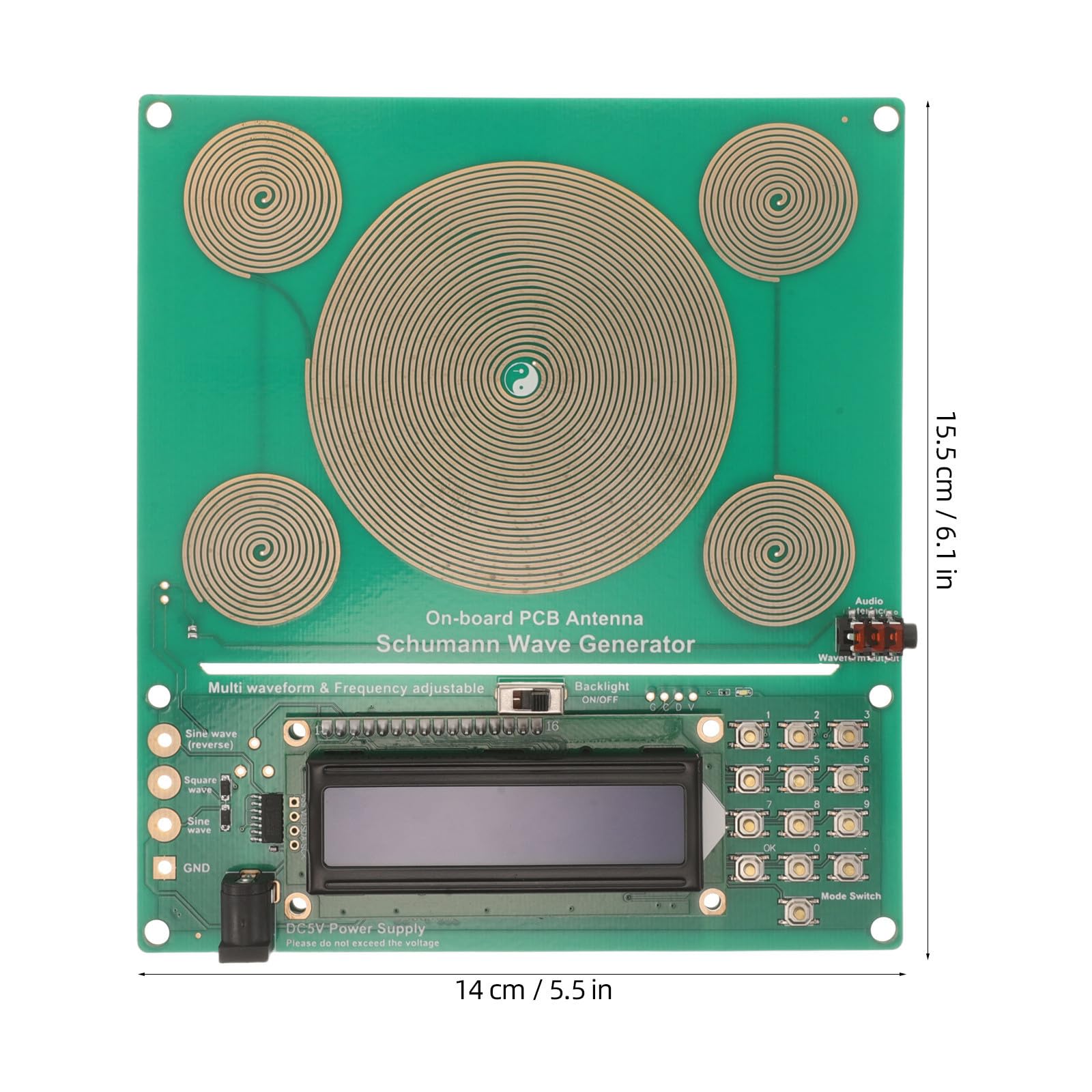 Generador de Señales Schumann Ajustable 0,01hz-100khz de Cinco Anillos