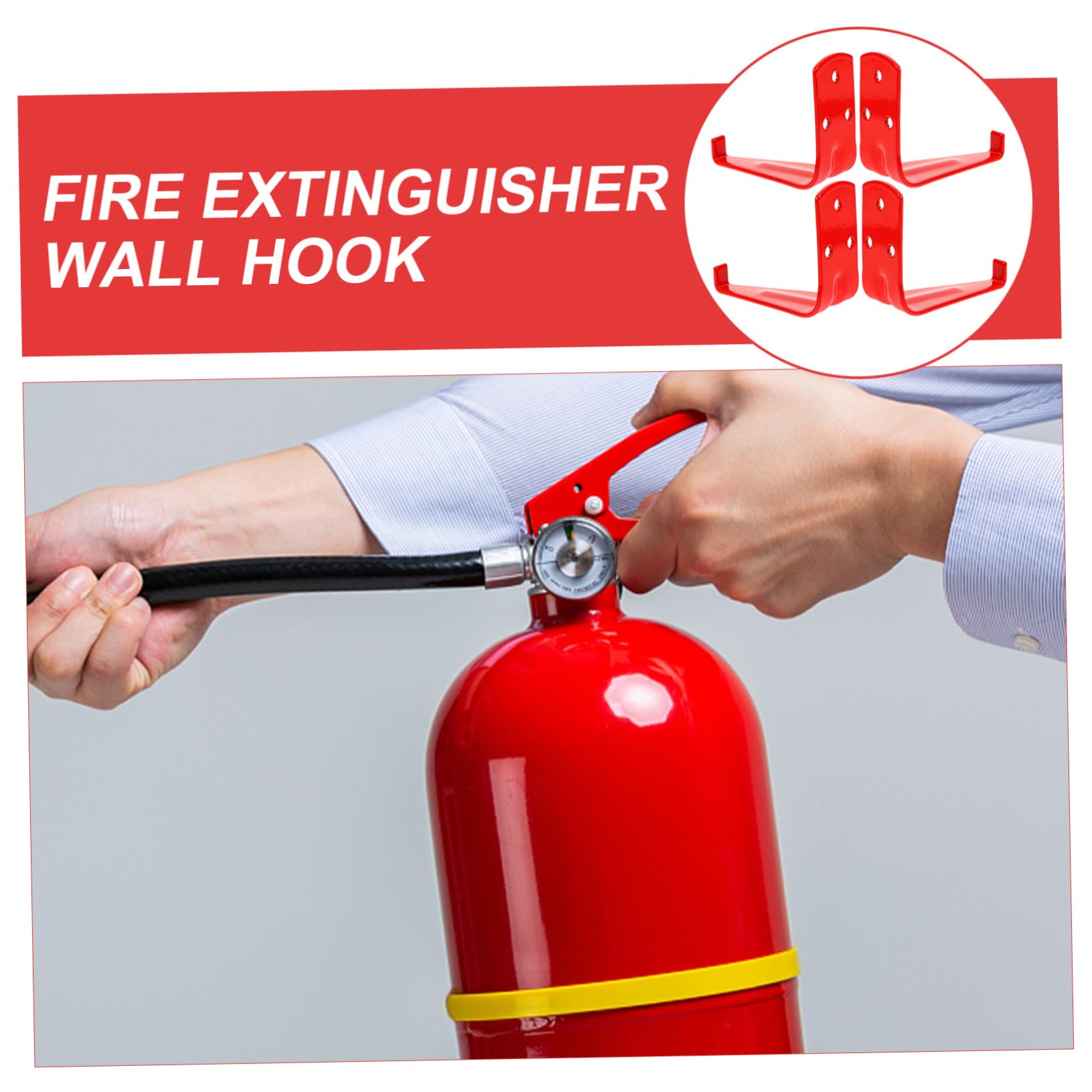 SHINEOFI Gancho Para Extintor De Incendios Muro Sostiene Manos Primero Montado Soportes Para Extintores Soporte Universal Para Extintor Gancho Extintor Planchar Rojo 4 Piezas X 4